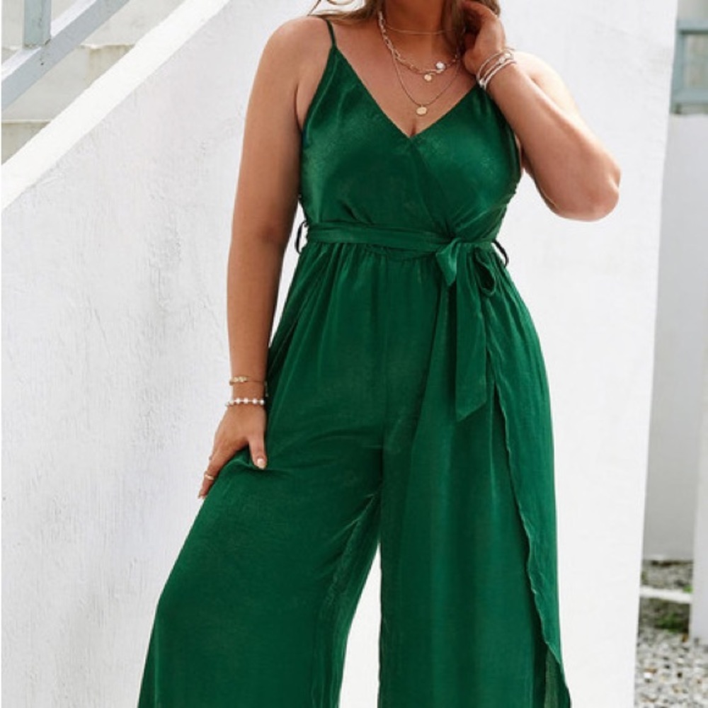 Plus size green jumpsuit